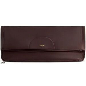 JASON WU Duvet leather foldover large clutch + Dust bag  -Grape/ Dark purple